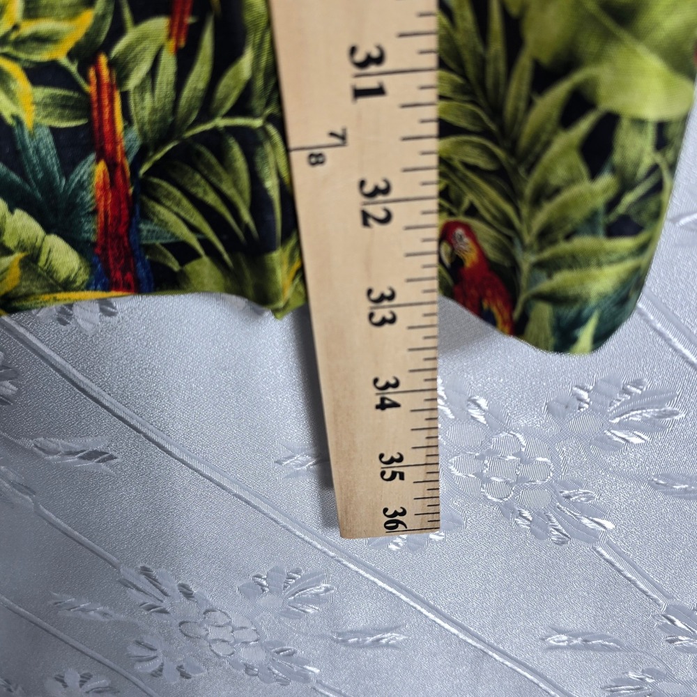 Herve‎ Benard Collection Silk Capri Pants Woman 12 Green Tropical Parrot Print - Picture 6 of 11